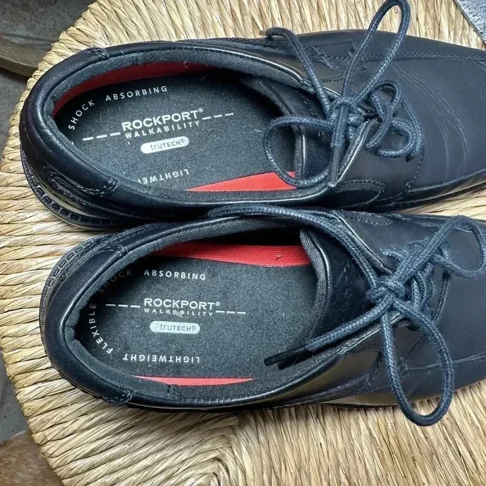 Rockport Men's Dress Shoes SL2 Apron Toe Oxford Black A13013 Size 11 M *NEW*